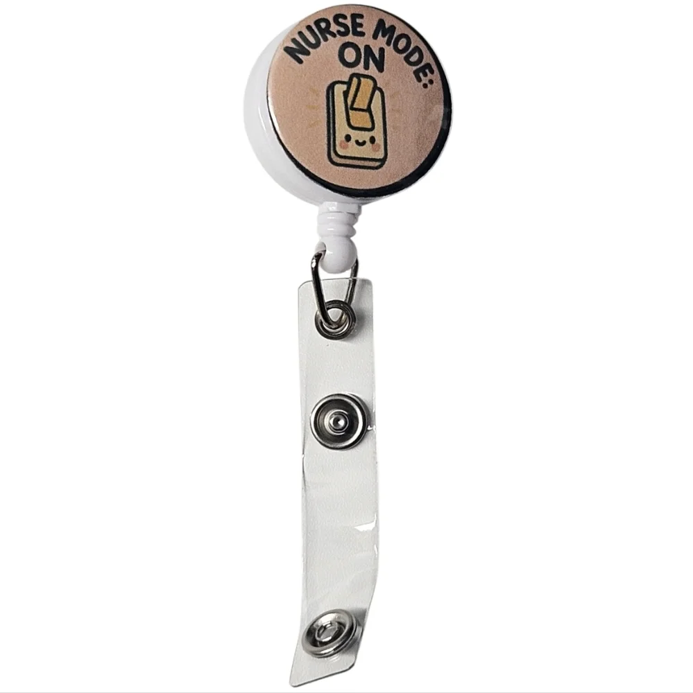 Handmade “Nurse Mode: ON” Badge Reel – Retractable ID Holder